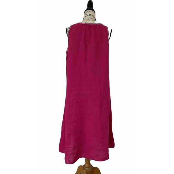 Piazza Del Tempio Dress Womens Hot Pink Linen Sleeveless Size XL - Picture 4 of 8